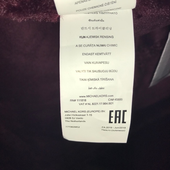 Michael Kors Teddy Coat in Dark Brandy XL NWT - Picture 9 of 16